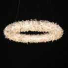24 - 47 Inch Round Clear Geode Quartz Crystal Ring Pendant Light Modern Chandelier for Living Room - Blushlighting