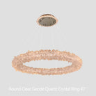 24-47 Inch Round Clear Geode Quartz Crystal Ring Pendant Light Modern Chandelier for Living Room - Diam 31.5''BrassBlushlighting