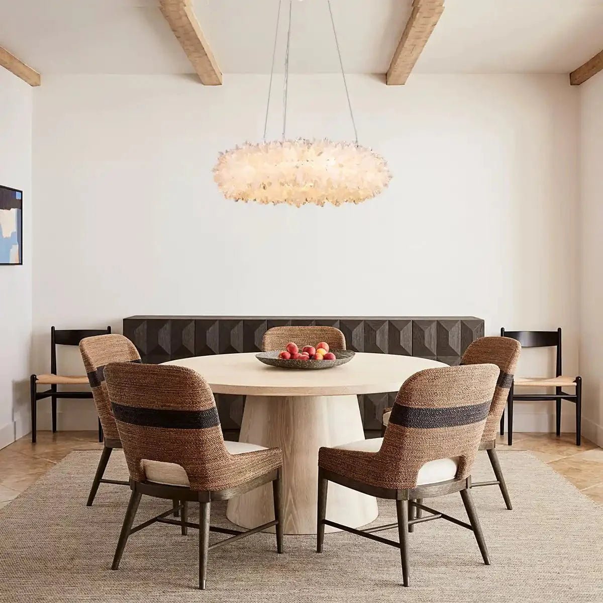 24 - 47 Inch Round Clear Geode Quartz Crystal Ring Pendant Light Modern Chandelier for Living Room - Diam 24''BrassBlushlighting