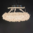 24 - 47 Inch Round Clear Geode Quartz Crystal Ring Pendant Light Modern Chandelier for Living Room - Custom 24'' FlushmountBrassBlushlighting