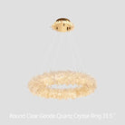 24 - 47 Inch Round Clear Geode Quartz Crystal Ring Pendant Light Modern Chandelier for Living Room - Diam 40''BrassBlushlighting