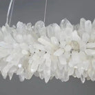 24 - 47 Inch Round Clear Geode Quartz Crystal Ring Pendant Light Modern Chandelier for Living Room - Custom 24'' FlushmountBrassBlushlighting