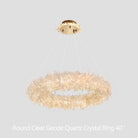 24-47 Inch Round Clear Geode Quartz Crystal Ring Pendant Light Modern Chandelier for Living Room - Diam 31.5''BrassBlushlighting