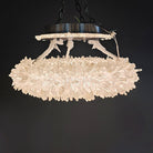 24-47 Inch Round Clear Geode Quartz Crystal Ring Pendant Light Modern Chandelier for Living Room - Custom 24'' FlushmountBrassBlushlighting