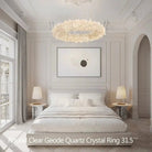 24 - 47 Inch Round Clear Geode Quartz Crystal Ring Pendant Light Modern Chandelier for Living Room - Diam 31.5''BrassBlushlighting