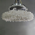 24-47 Inch Round Clear Geode Quartz Crystal Ring Pendant Light Modern Chandelier for Living Room - Custom 24'' FlushmountBrassBlushlighting