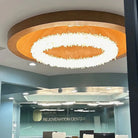 24 - 47 Inch Round Clear Geode Quartz Crystal Ring Pendant Light Modern Chandelier for Living Room - Blushlighting