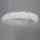 24 - 47 Inch Round Clear Geode Quartz Crystal Ring Pendant Light Modern Chandelier for Living Room - Blushlighting