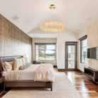 24 - 47 Inch Round Clear Geode Quartz Crystal Ring Pendant Light Modern Chandelier for Living Room - Blushlighting