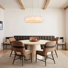 24 - 47 Inch Round Clear Geode Quartz Crystal Ring Pendant Light Modern Chandelier for Living Room - Blushlighting