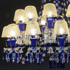 24 Lights Chandelier Blue & Clear Crystal Lighting - Blushlighting