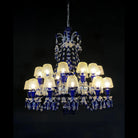 24 Lights Chandelier Blue & Clear Crystal Lighting - Blushlighting