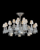 24 Lights Crystal Chandelier with Lampshades - Blushlighting