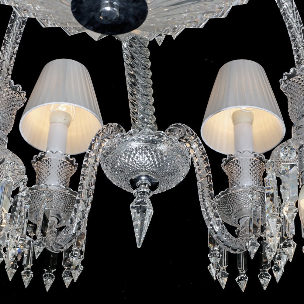 24 Lights Crystal Chandelier with Lampshades - Blushlighting