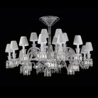 24 Lights Crystal Chandelier with Lampshades - Blushlighting
