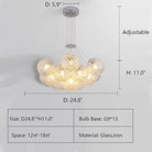 D24.8"*H11.0" chandeleir,chandeliers,bubble,sphere,glass ball,art,designer model,dining table,kitchen island,big table,long table,model,metal