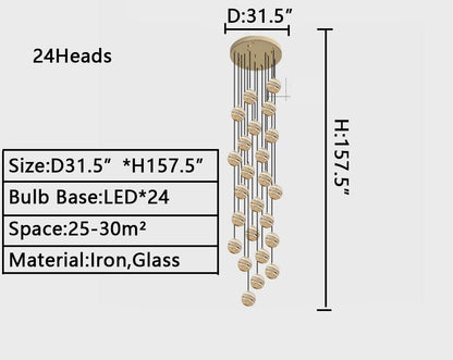 D31.5"*H157.5" chandelier,chandeliers,sky,star,stairs,staircase,spiral staircase,long,extra large,large,huge,big,oversize