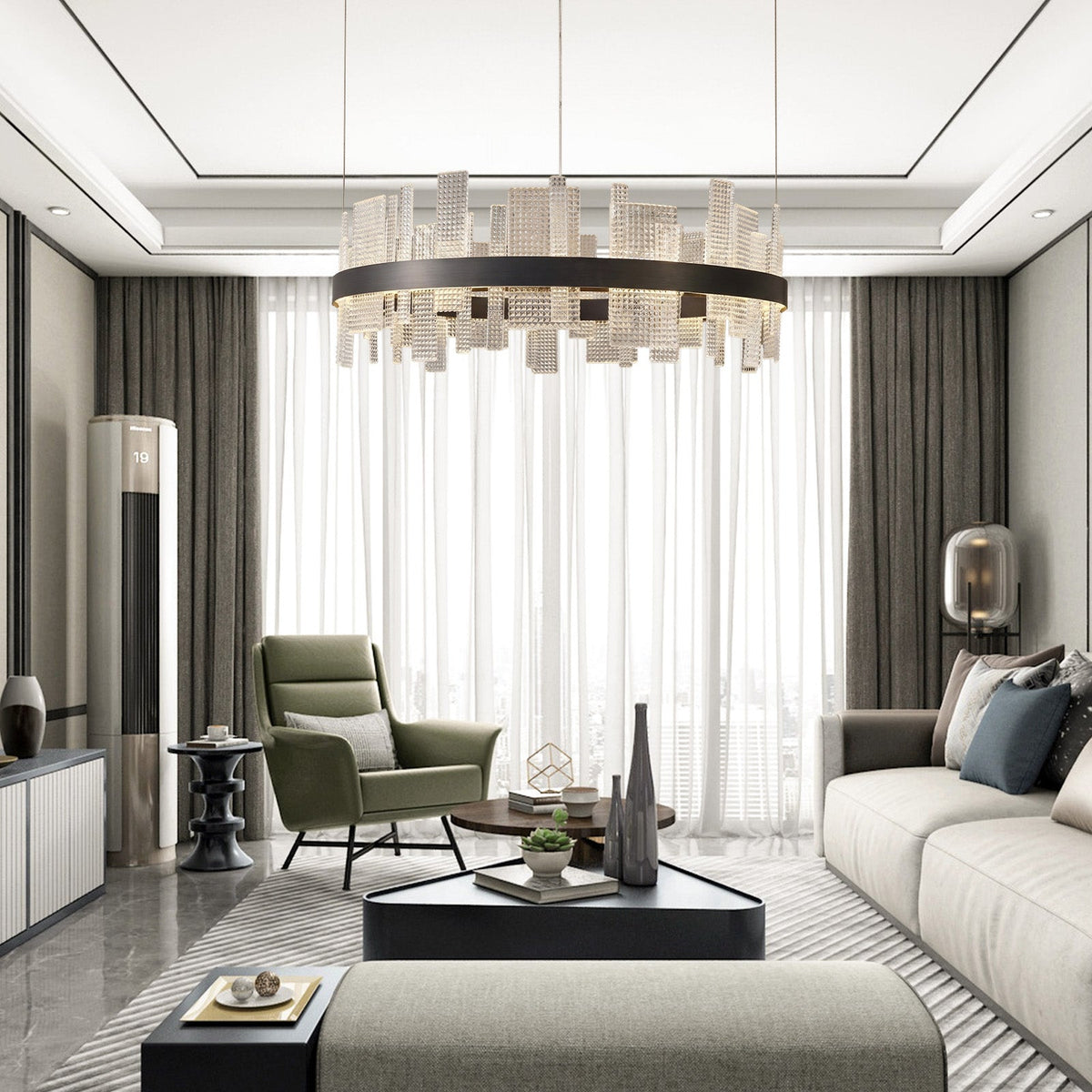 Lyra Round Glass Chandelier - view 16