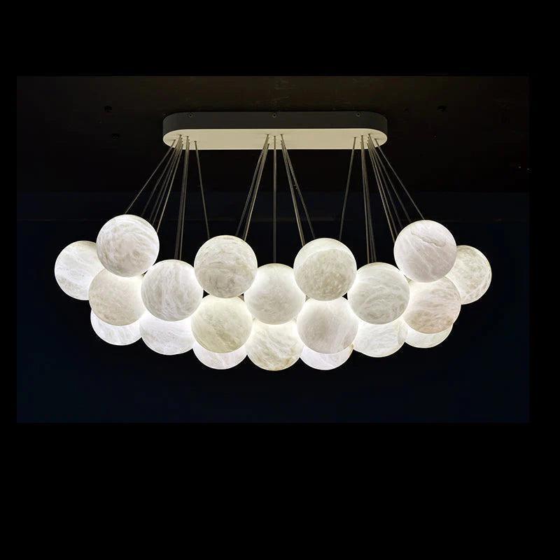 27 - Alabaster Ball Chandelier, Luxury Model Lighting - Blushlighting