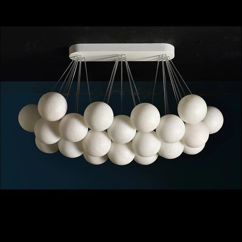 27 - Alabaster Ball Chandelier, Luxury Model Lighting - Blushlighting