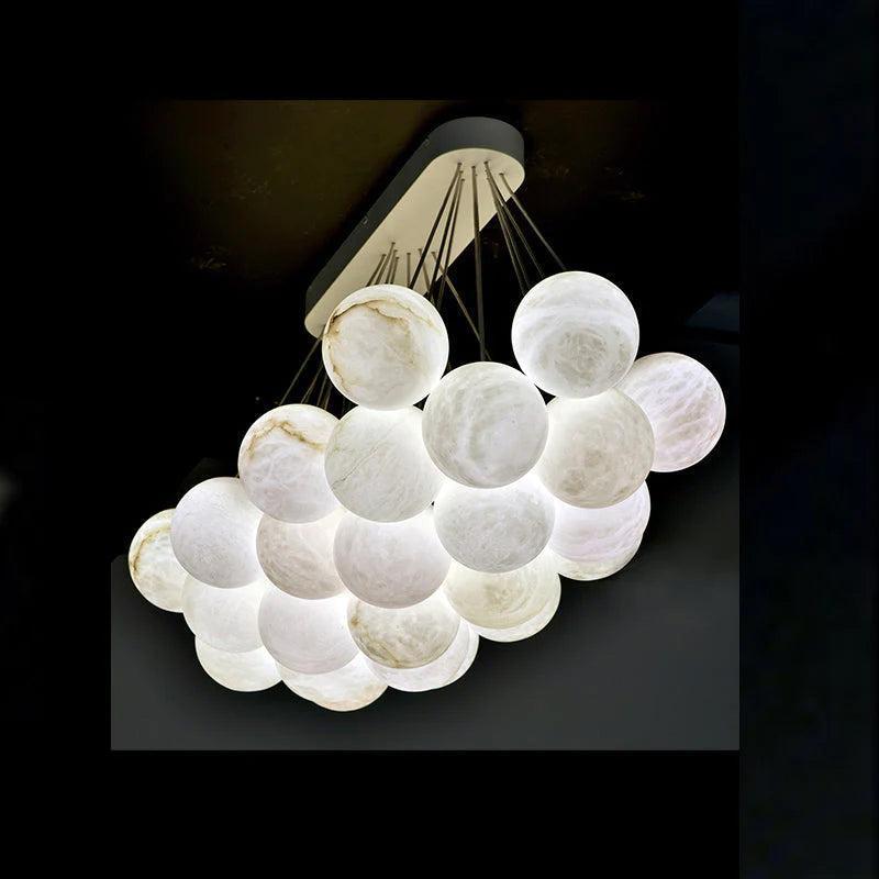 27 - Alabaster Ball Chandelier, Luxury Model Lighting - Blushlighting