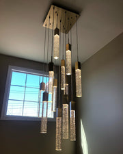 3/7/13/25/41-Light Glacier Bubble Crystsal Chandelier in Gold/Chrome/Black Finish