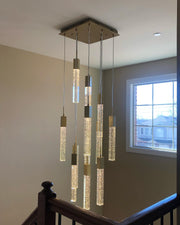 3/7/13/25/41-Light Glacier Bubble Crystsal Chandelier in Gold/Chrome/Black Finish