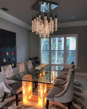 3/7/13/25/41-Light Glacier Bubble Crystsal Chandelier in Gold/Chrome/Black Finish