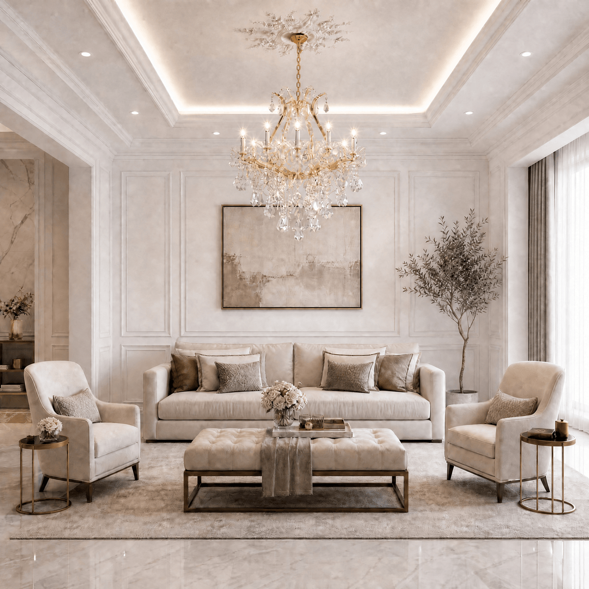 28.3" 12-Light Maria Theresa Crystal Chandelier - Gold - Blushlighting
