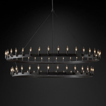 Camina Vintage Candelabra 2-Tier Round Chandelier 73''D