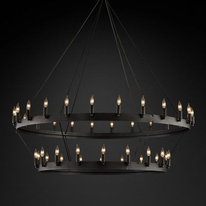 Camina Vintage Candelabra 2-Tier Round Chandelier 50''D