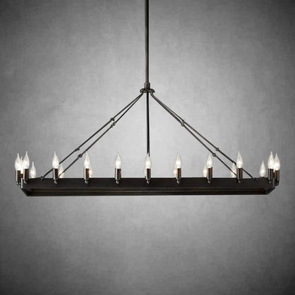 Camina Vintage Candelabra Rectangular Chandelier 41''52''