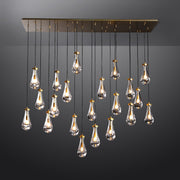 Silas Modern Raindrop Rectangular Chandelier For Dining Room 72"-21-Lights