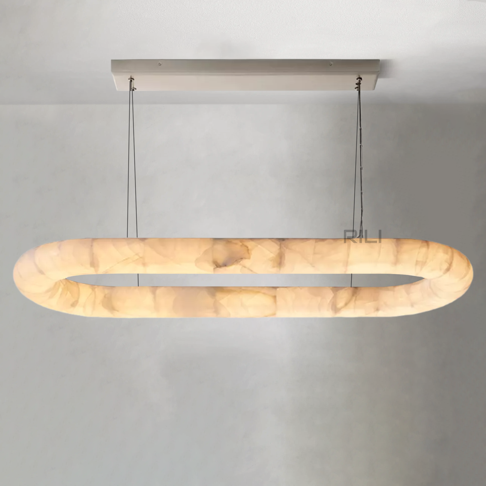 Rivaga Lisse Alabaster Oval Chandelier 57" 74"