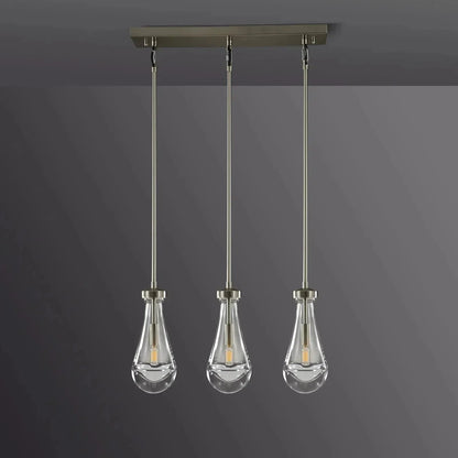 Raindrop Linear Chandelier 3-Light 22"