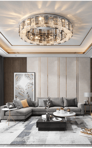 Blushlighting® Loano | Modern Gorgeous Drum Ceiling Crystal Chandelier 19.7'' / Warm Light / Dimmable