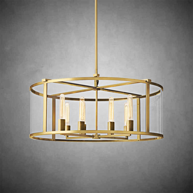 Baker Glass Lantern Modern Round Chandelier 33"44"55"