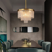 Blushlighting® Gold modern frosted glass chandelier for dining room, living room, bedroom