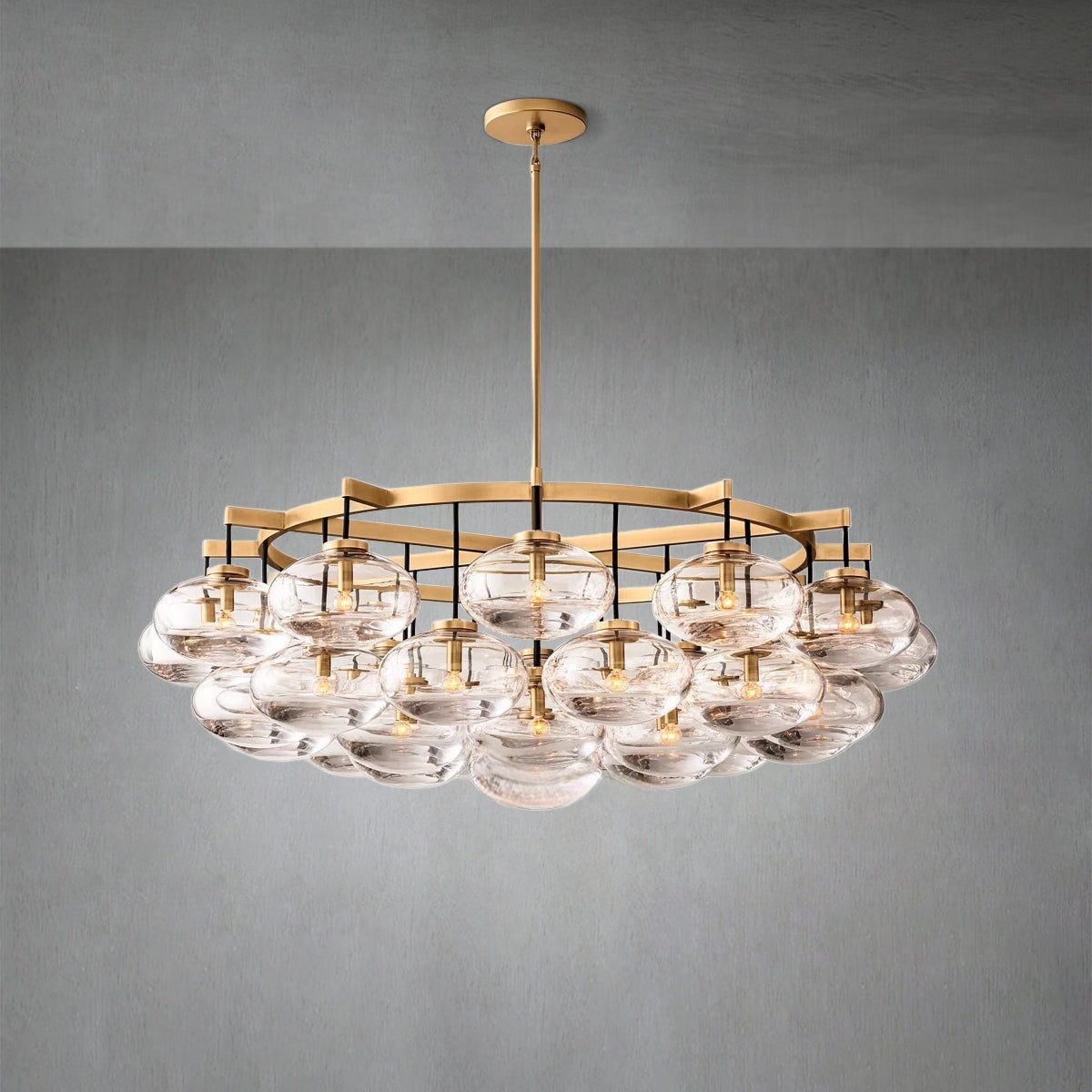 Cabrlet Clear Glass Round Chandelier 60"