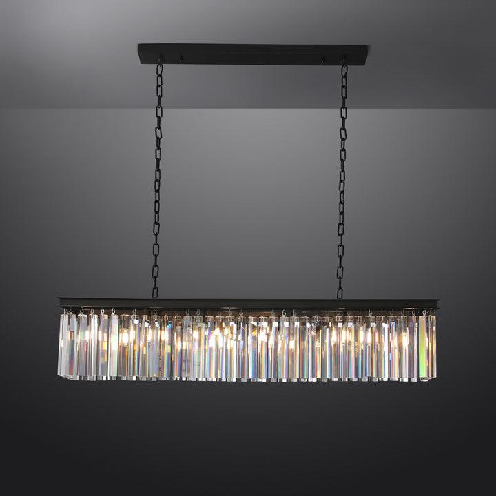 RhysBU Rectangular Crystal Chandelier 49"