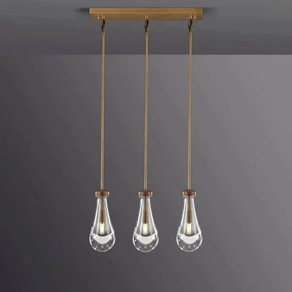 Raindrop Linear Chandelier 3-Light 22"