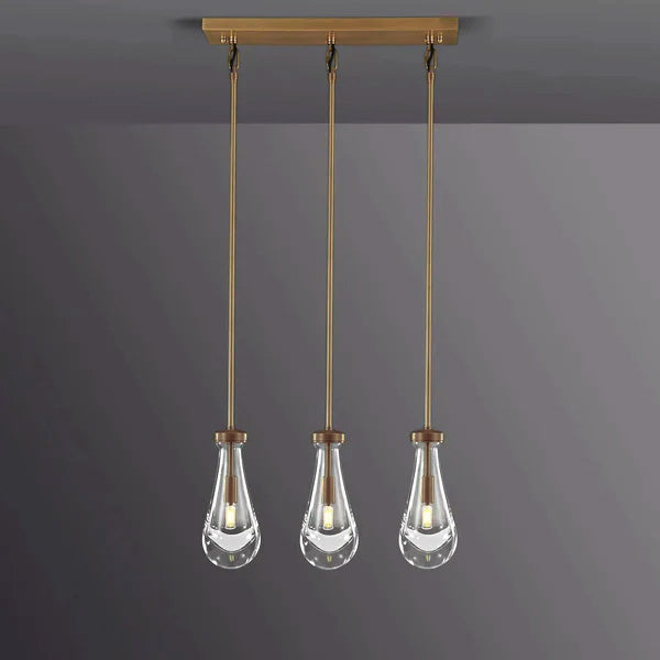 Raindrop Linear Chandelier 3-Light 22"