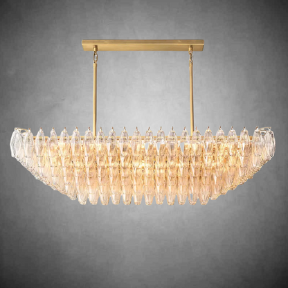 Chiaravalle Glass Tired Rectangular Chandelier 54"74''
