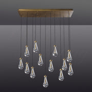 Silas Modern Raindrop Rectangular Chandelier For Dining Room 54"-13-Lights