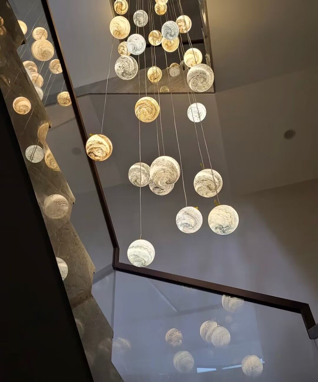 Nordic Planet Creative Long Pendant Chandelier For Staircase/Foyer/High-ceiling Hallway
