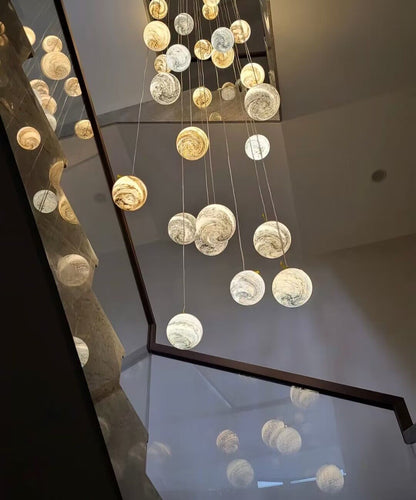 Nordic Planet Creative Long Pendant Chandelier For Staircase/Foyer/High-ceiling Hallway