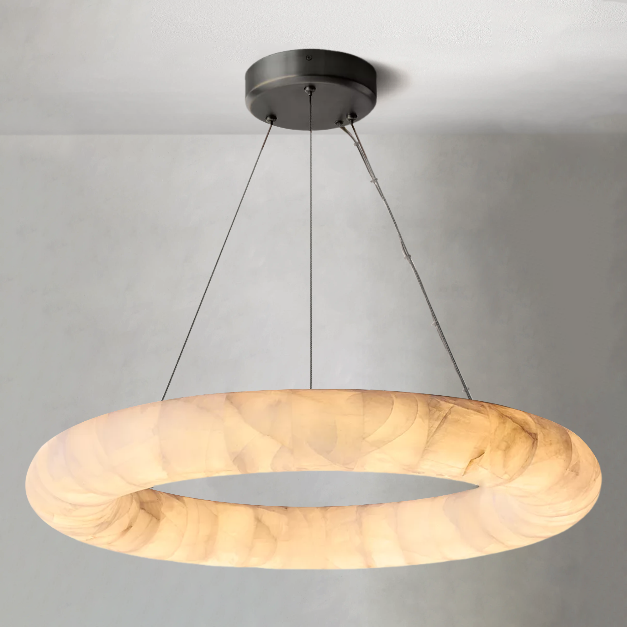 Rivaga Lisse Alabaster Round Chandelier 31" 41" 61"D