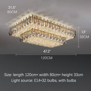 Blushlighting® Modern Rectangular Crystal LED Chandelier For Living Room, Dining Room image | luxury lighting | luxury decor