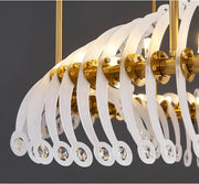 Blushlighting® Gold/white crystal ceiling chandelier for living room, bedroom, dining room