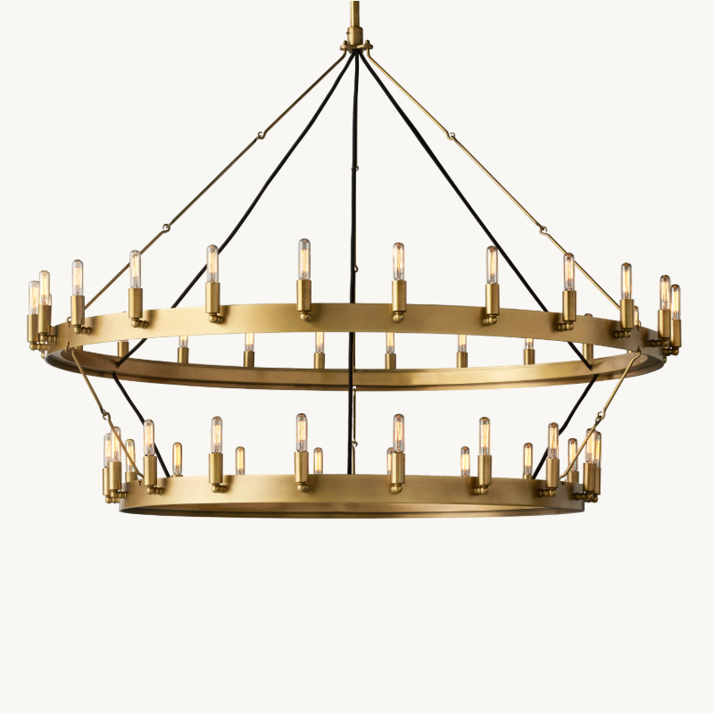 Camina Vintage Filament 2-Tier Round Chandelier 50‘’D
